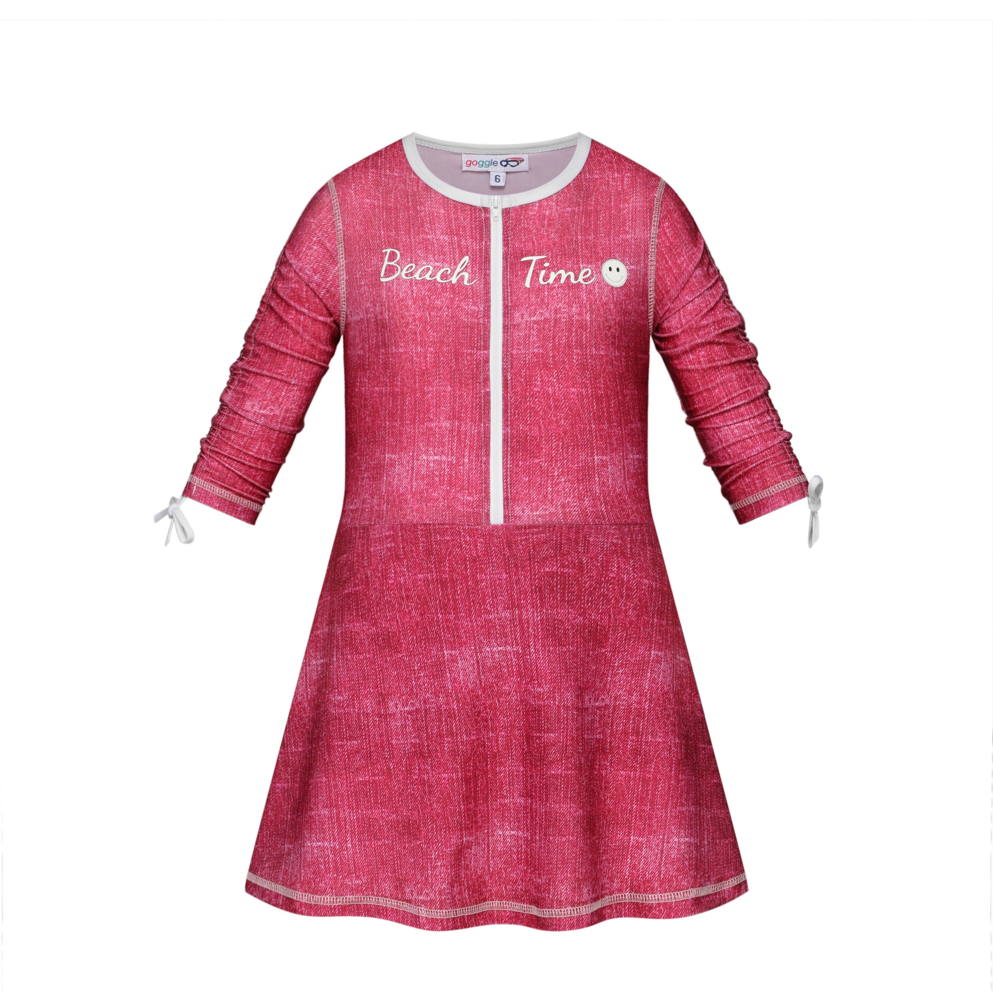 tie dye swim zip dress