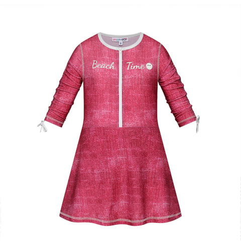 tie dye swim zip dress