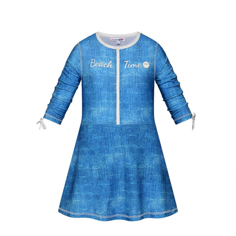 tie dye zip swim dress