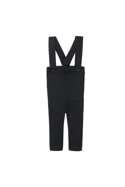 cardigan & suspender knit set- black