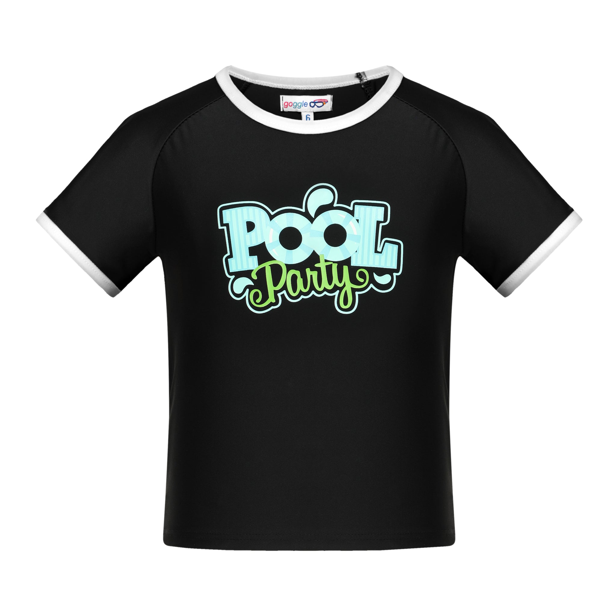 pool party swim tee-black
