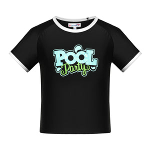 pool party swim tee-black