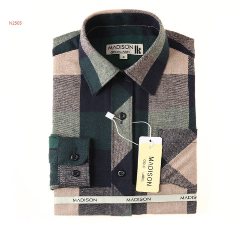 green plaid shirt