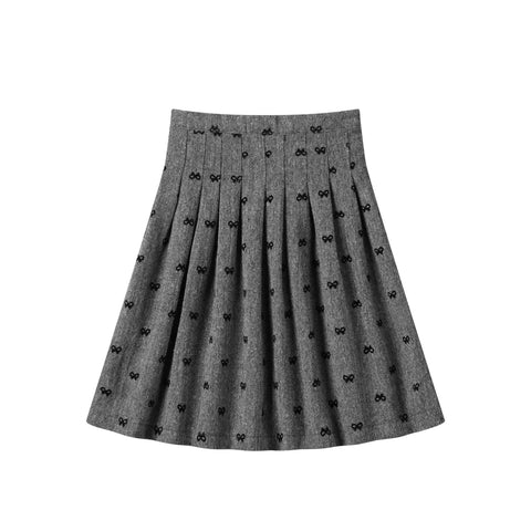 pleated tweed skirt