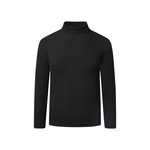 roll neck cotton shell- black