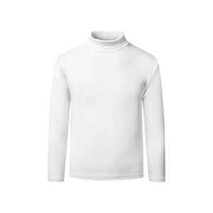 roll neck rib cotton shell-white