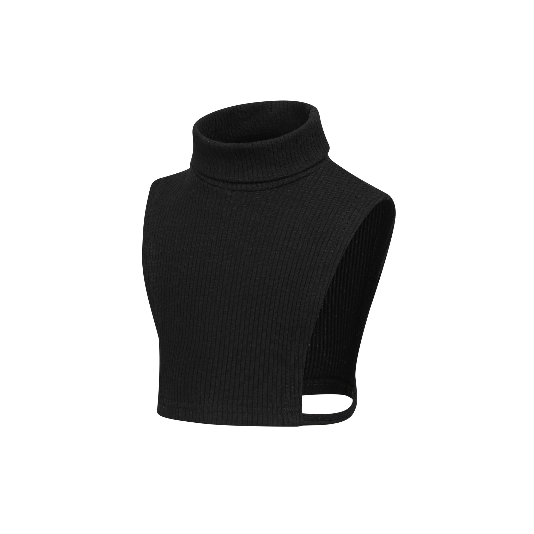 rib roll neck dicky-black