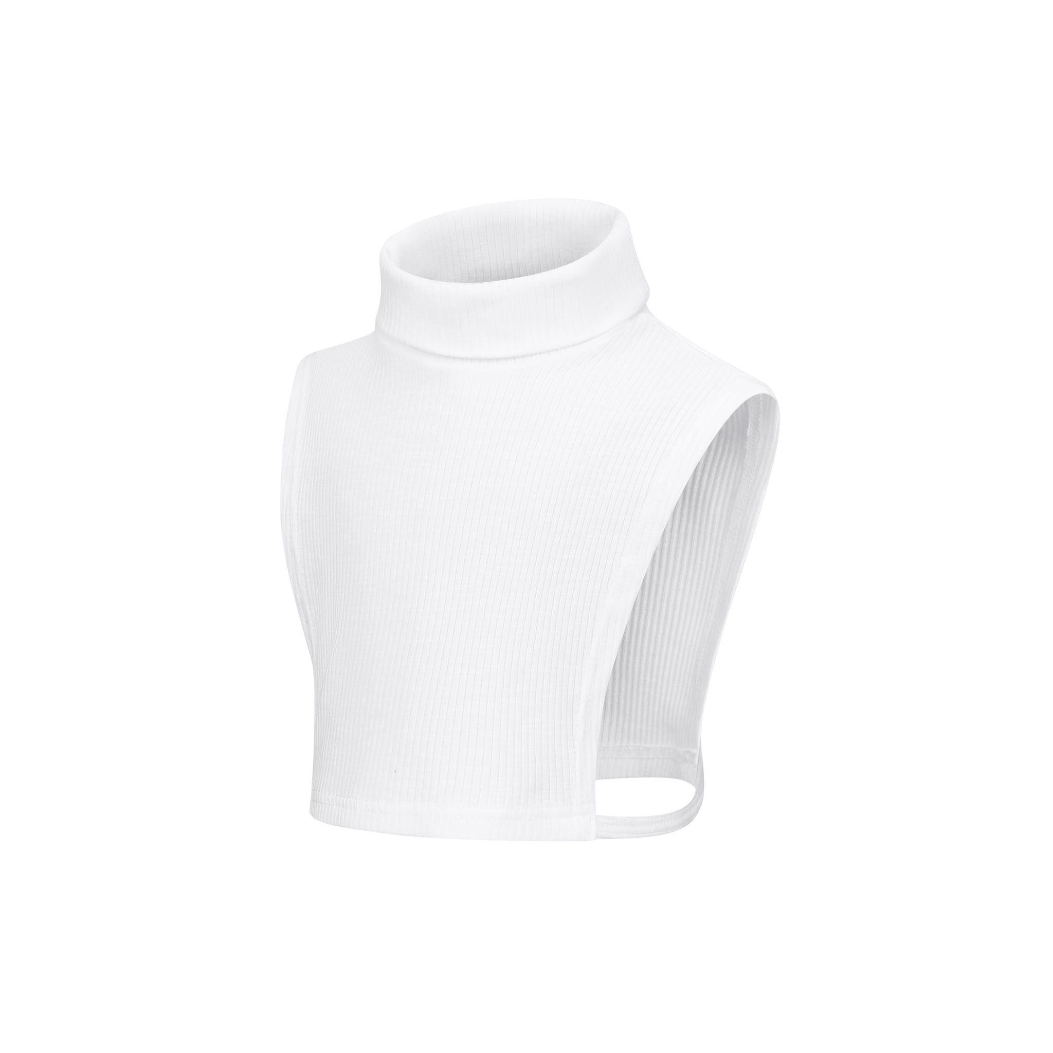 rib roll neck dickey- white