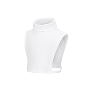 rib roll neck dickey- white