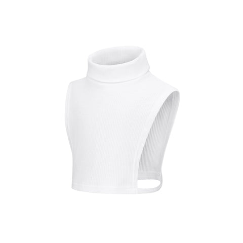 rib roll neck dickey- white