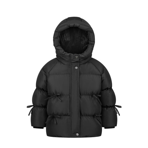 bow trim coat-black