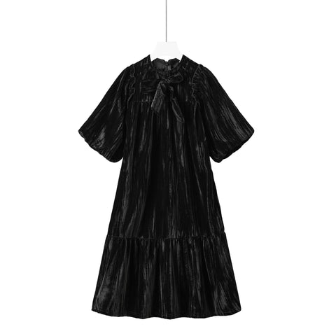 crushed velvet bow robe