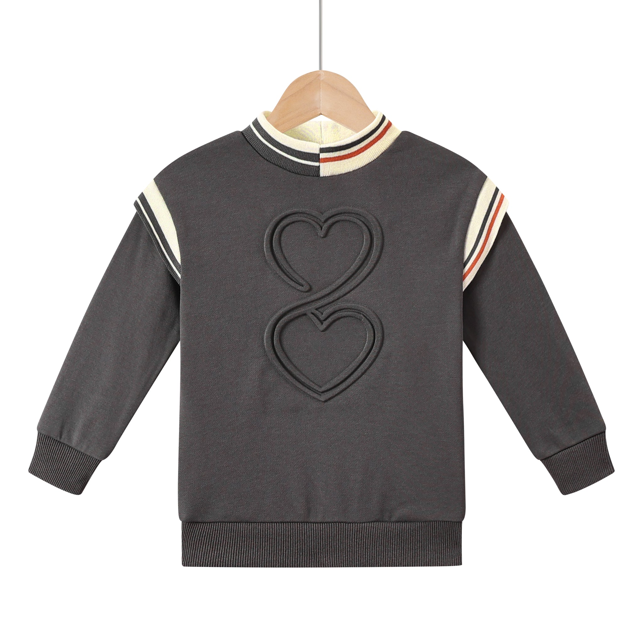 heart sweat top- grey