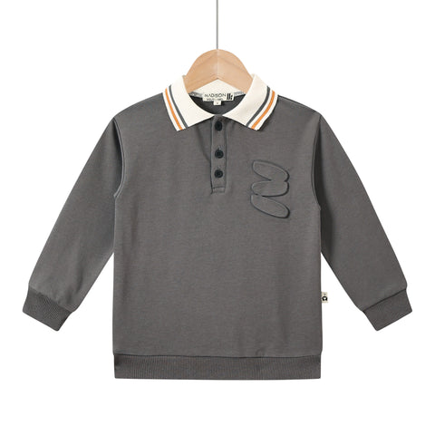 swirl polo grey