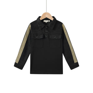 suede trim polo- (lk)