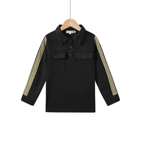 suede trim polo- (lk)