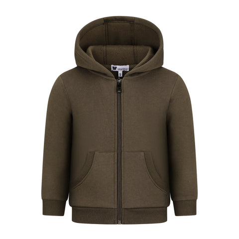 cotton fleece hoodie- brown