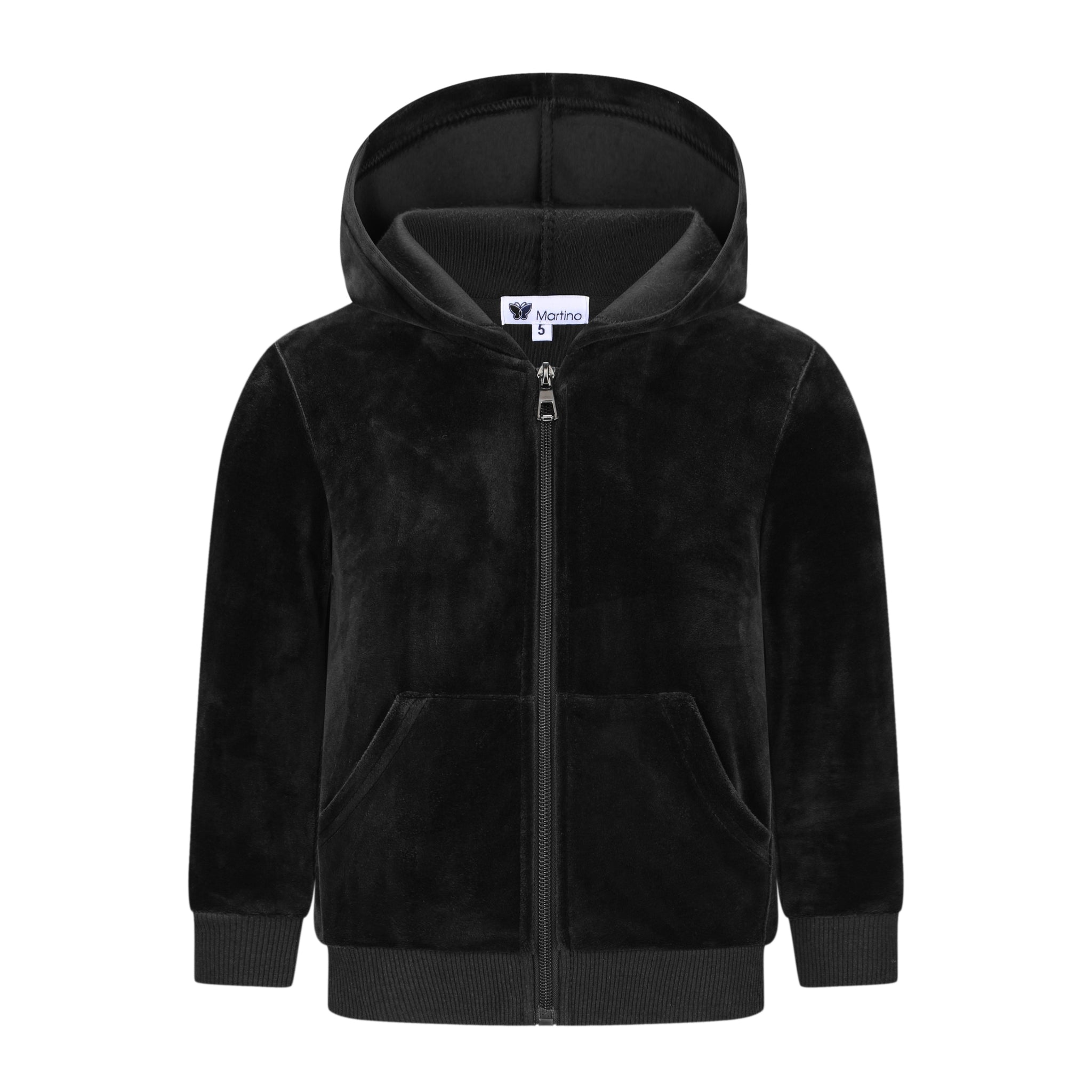 velour hoodie- black ds61