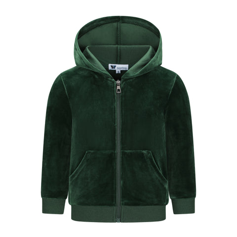 velour hoodie - dark green ds61