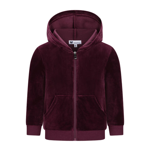 velour hoodie- wine ds61