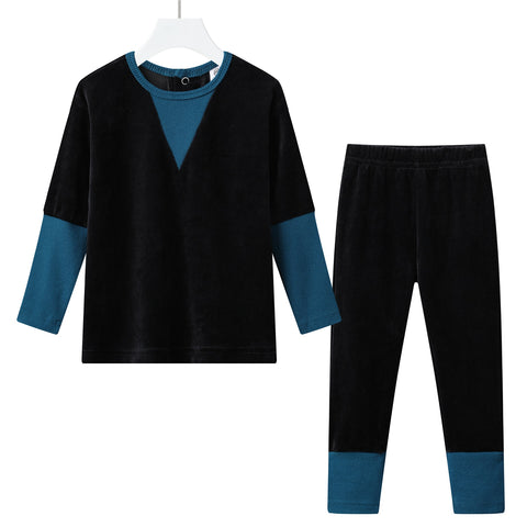 v neck velour set