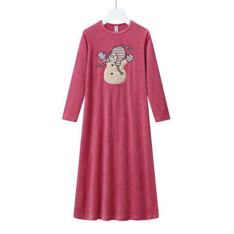 snowman cotton velour nightgown