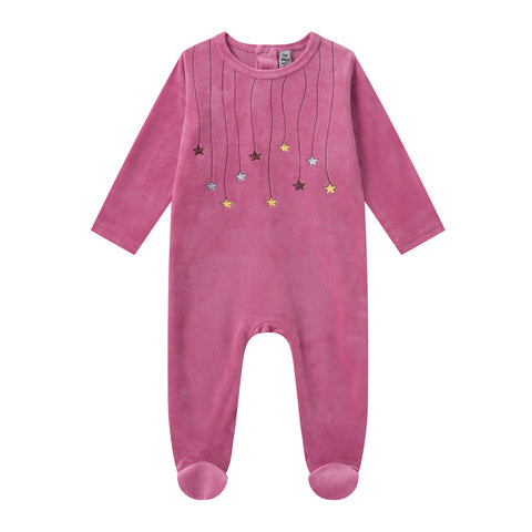 dangling star poly velour footie