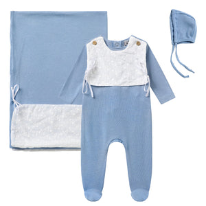 eyelet bib layette set