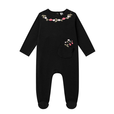 pink embroidered babygrow