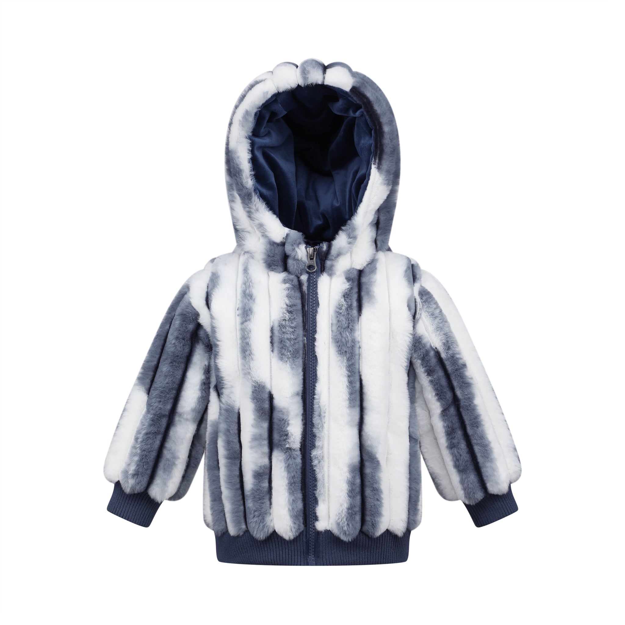 blue furry baby jacket