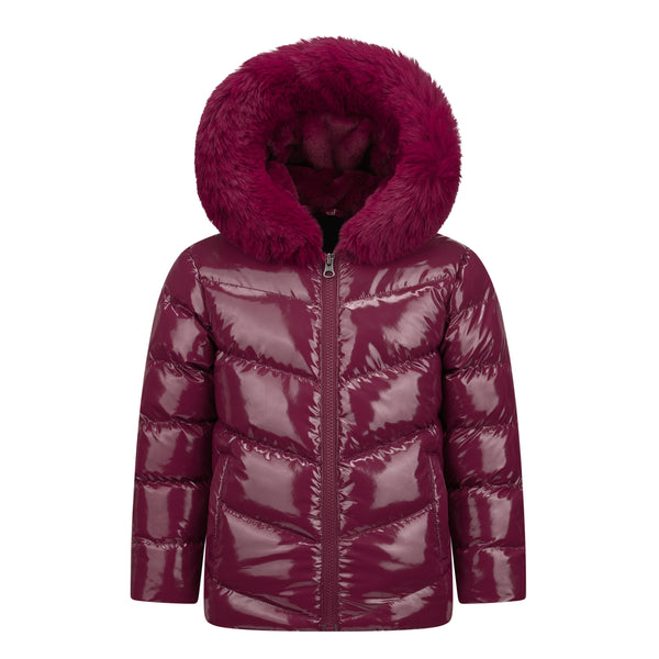 shinny winter coat- wine