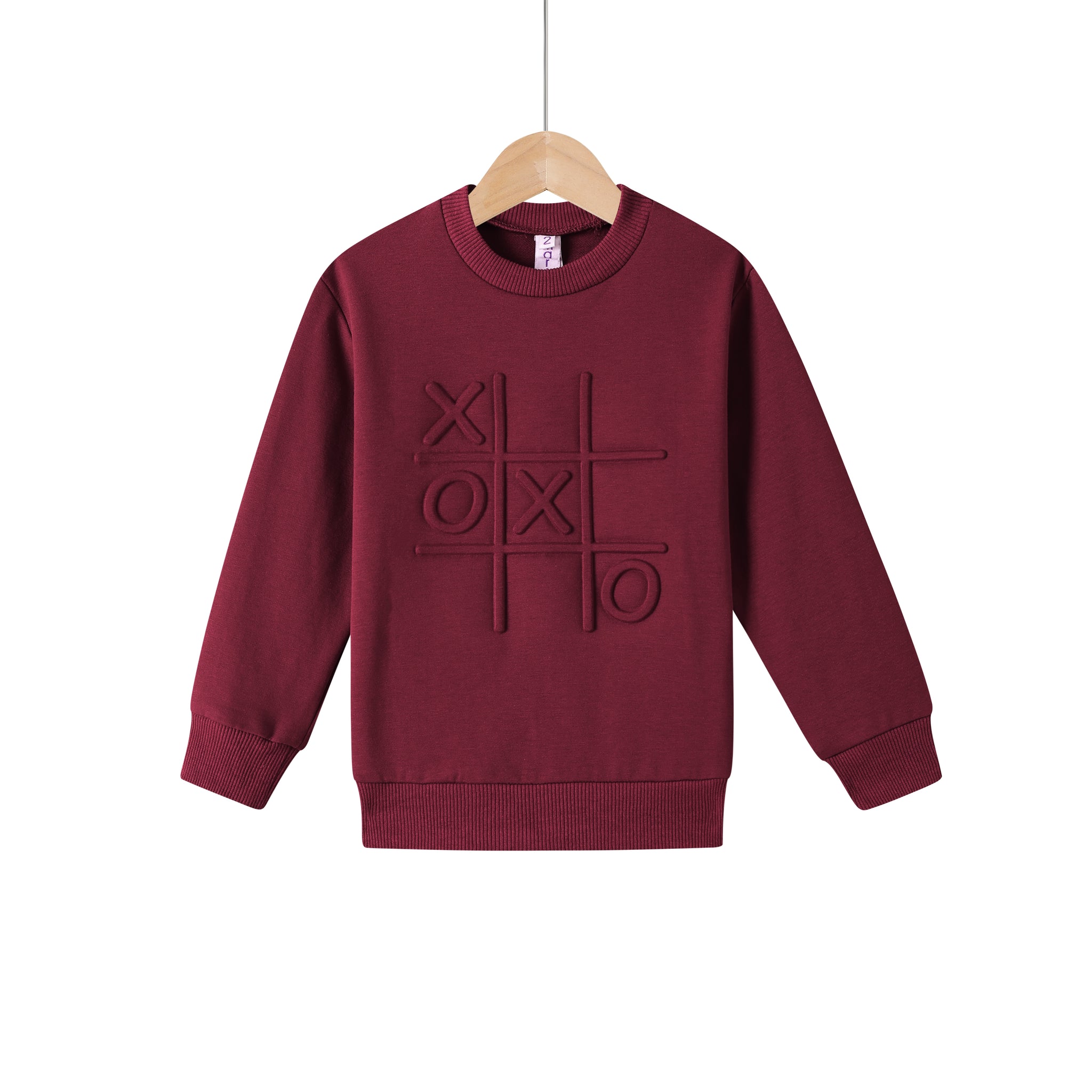 tic tac toe sweat top-wine