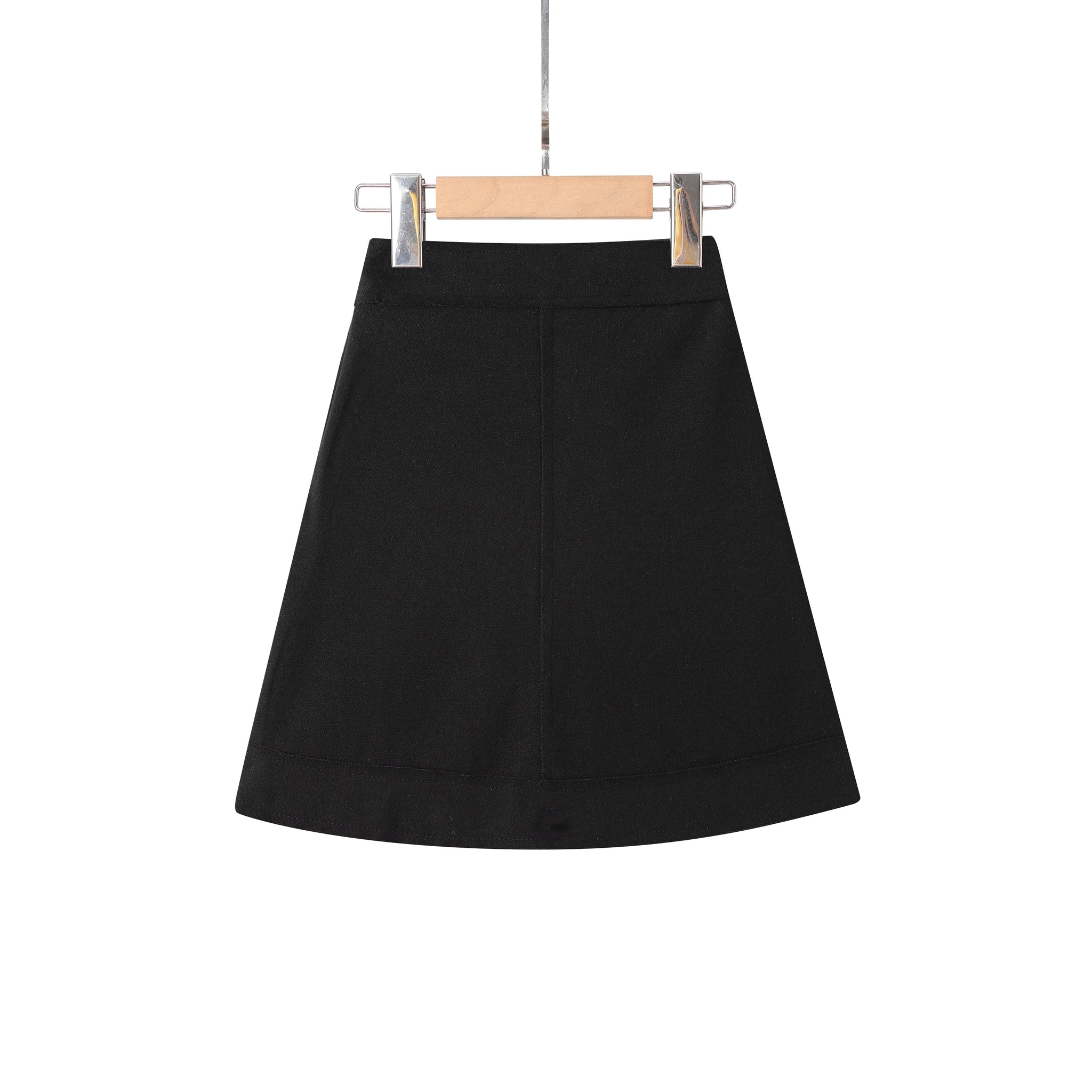 open seem style skirt-black