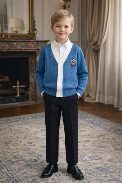 emblem cardigan- blue
