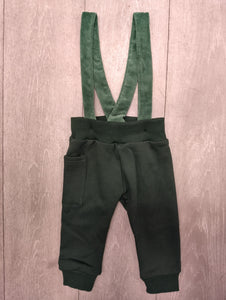 suspender sweat overalls- green