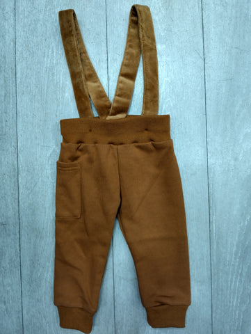 suspender sweat overalls-beige