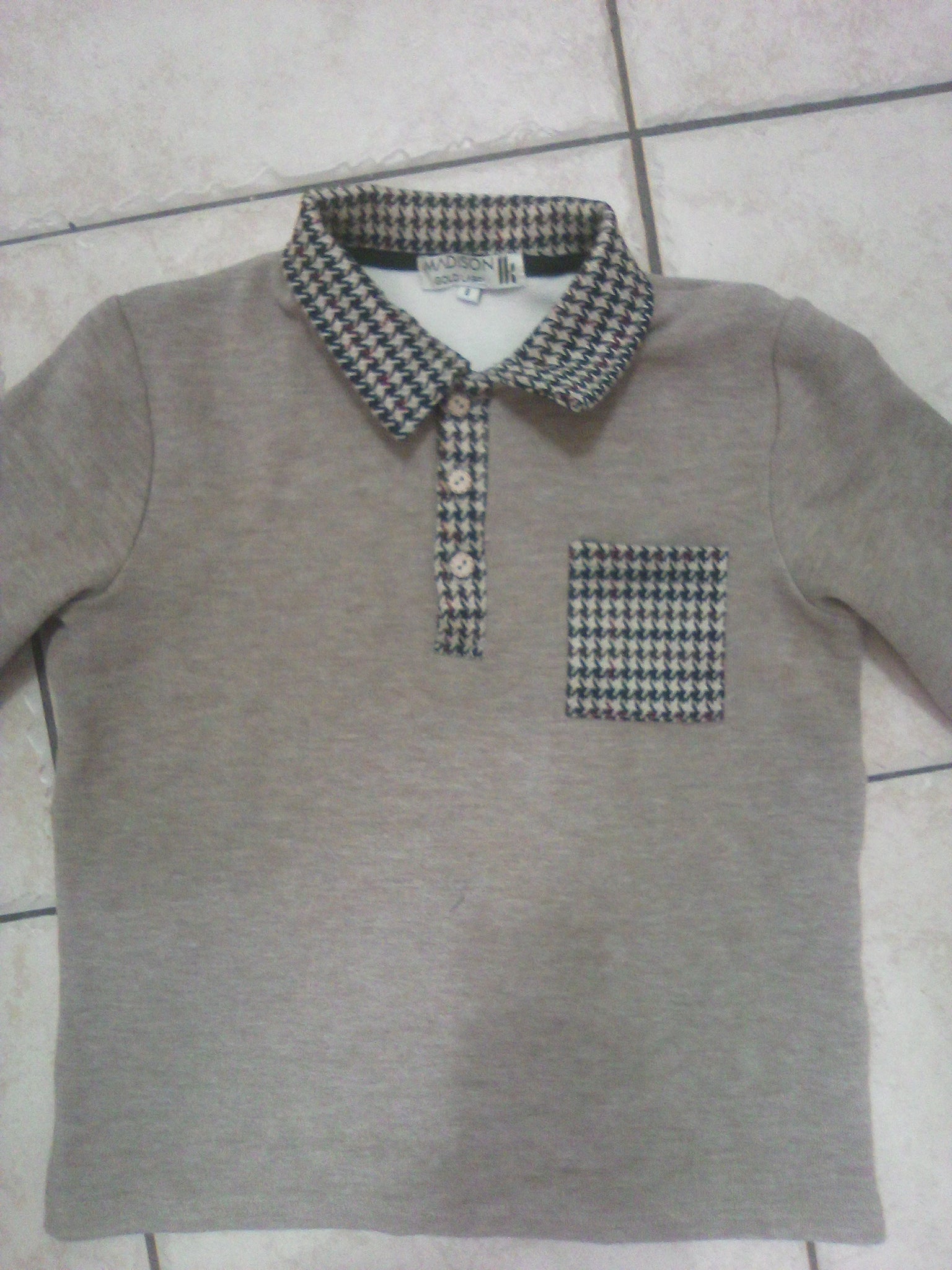 plaid collar sweat polo (lk)