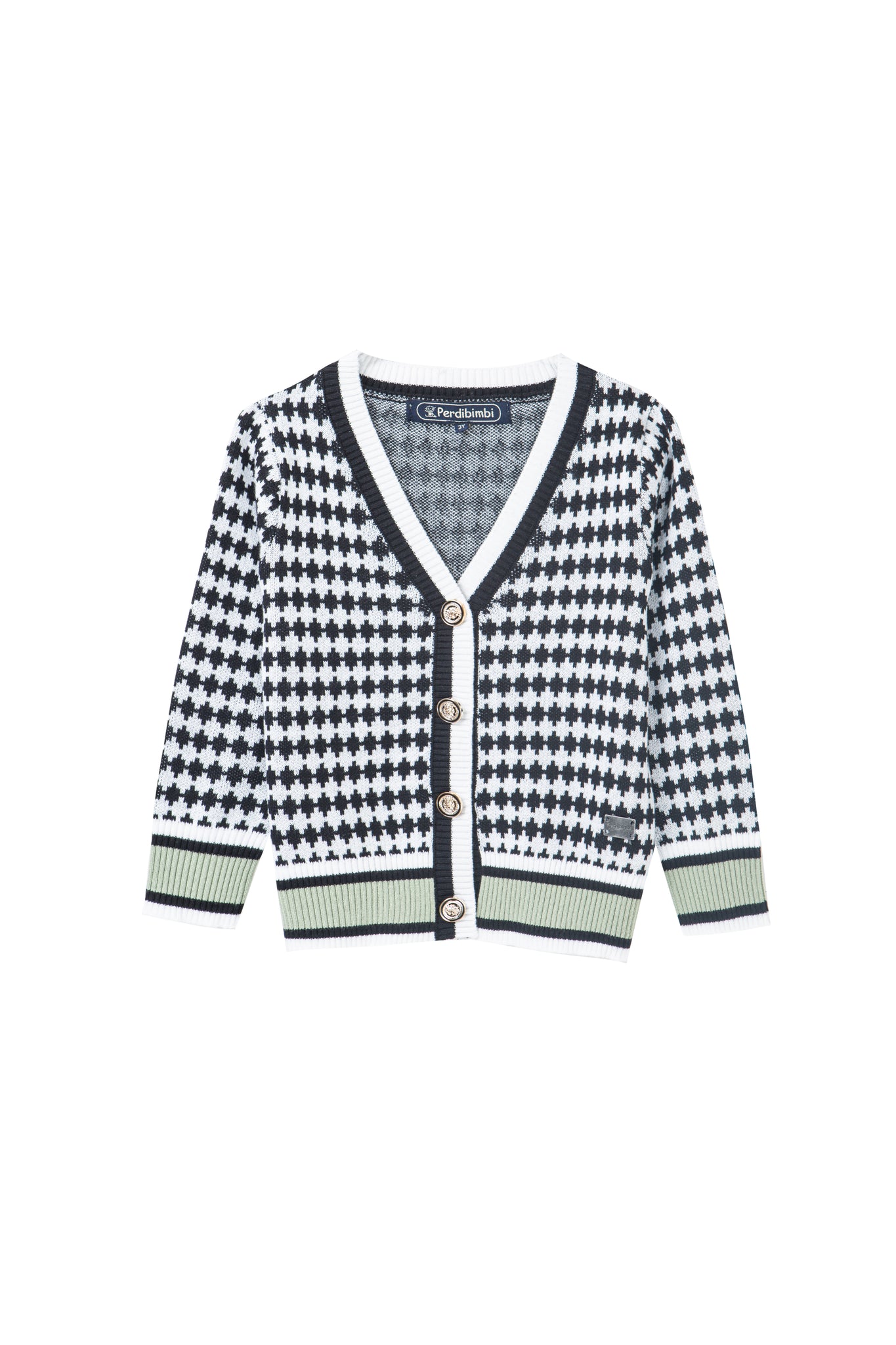 checked cardigan