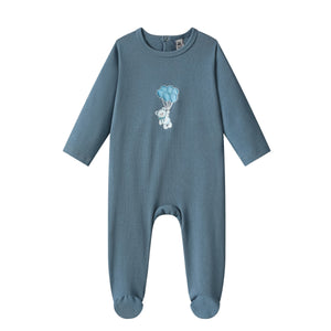 balloon cotton footie- sky