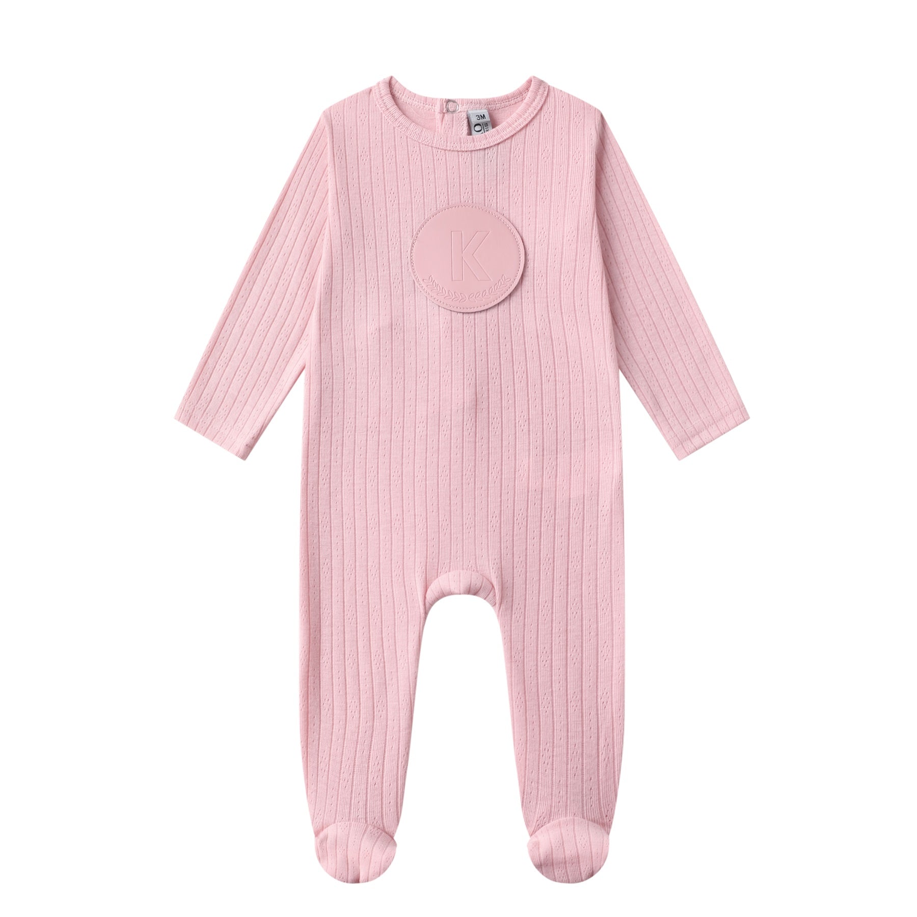 logo cotton footie-peach