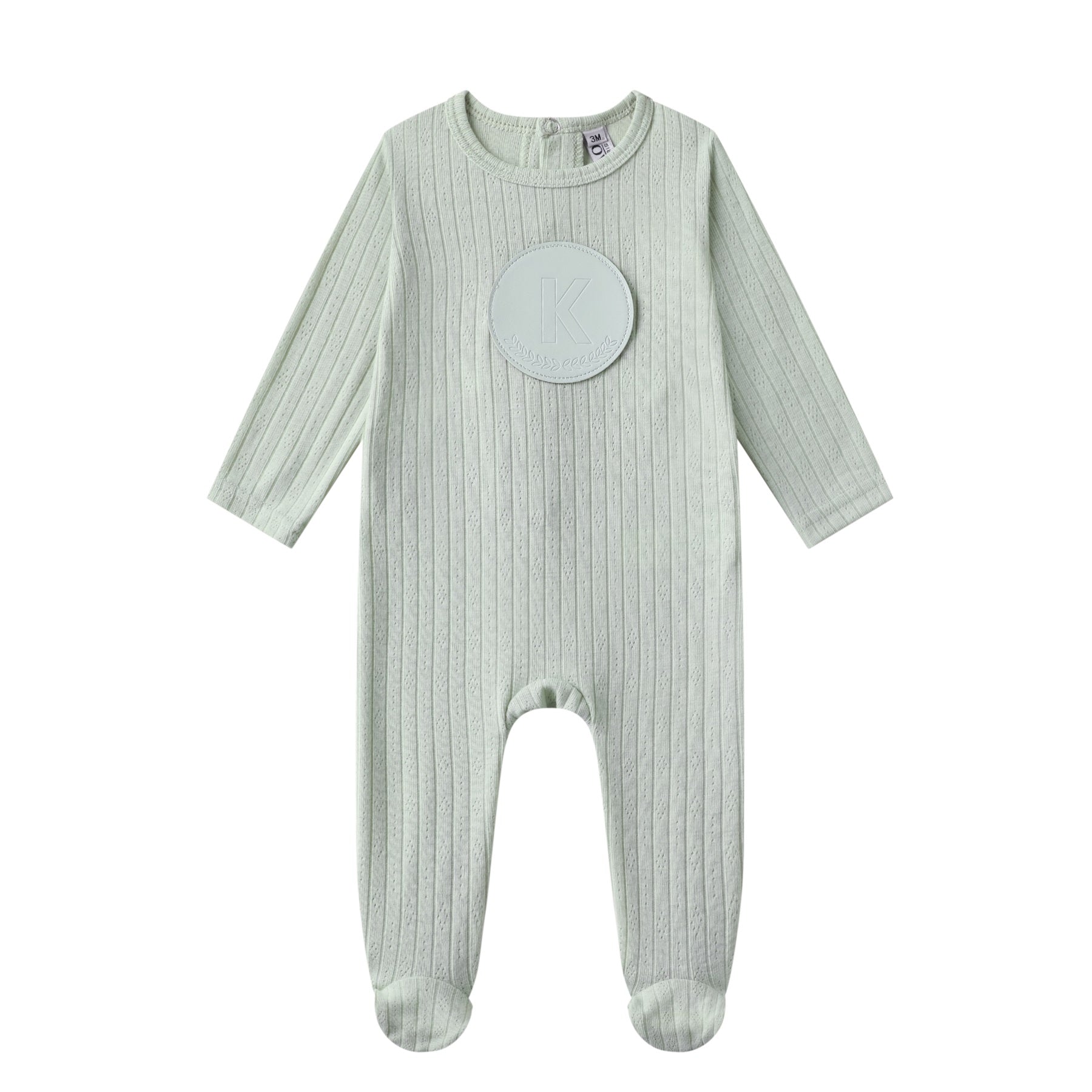 logo cotton footie- green