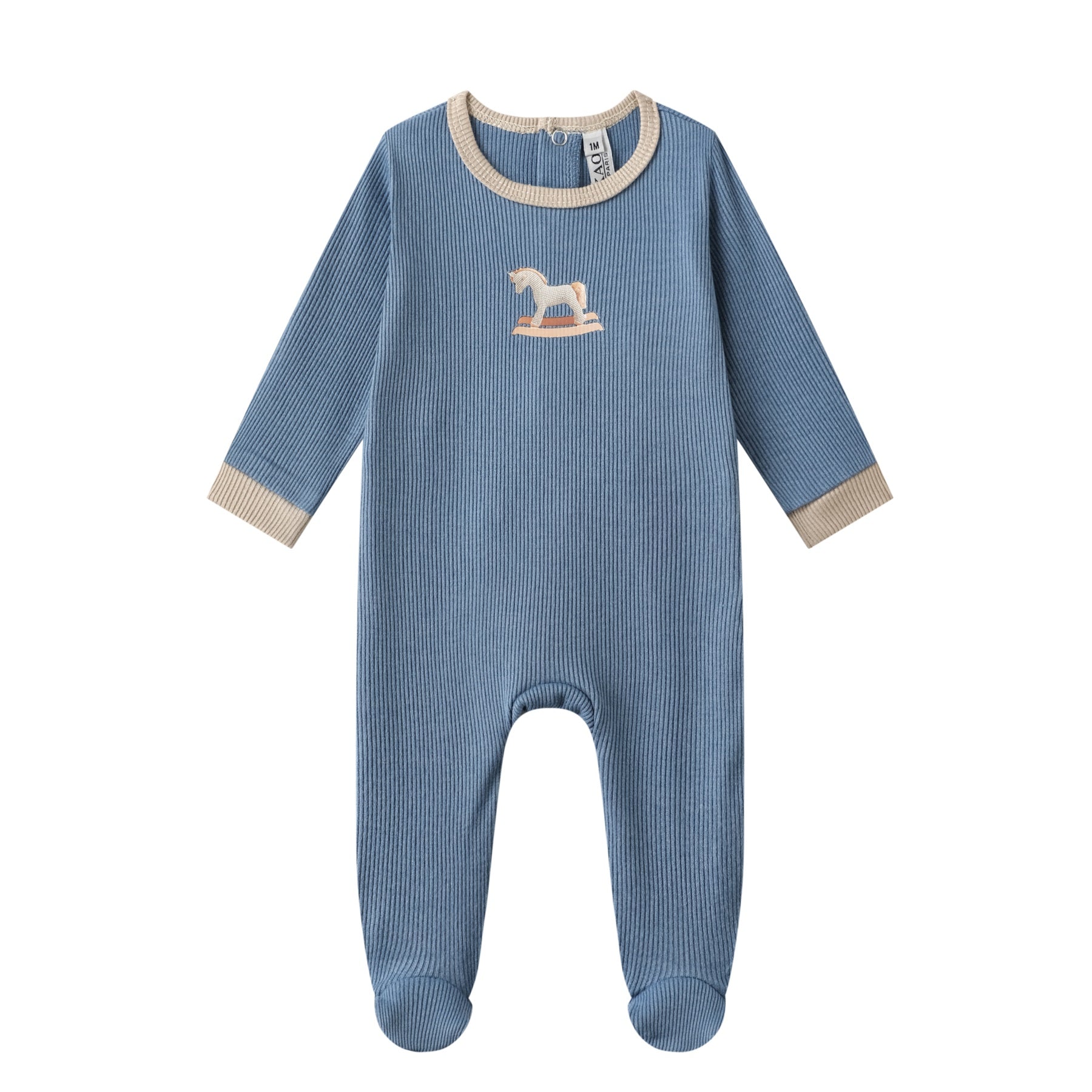 rocking horse poly rib footie