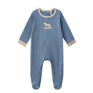 rocking horse poly rib footie