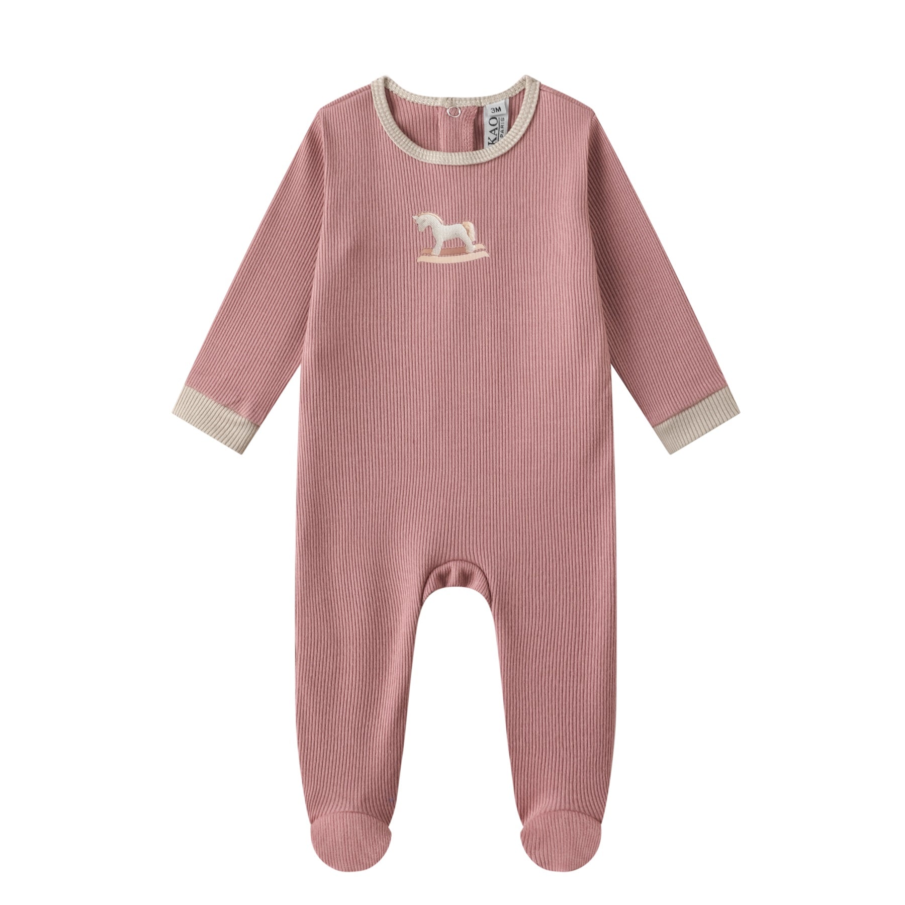 Rocking horse poly rib footie