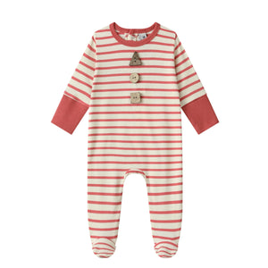 shape button cotton footie-lt pink