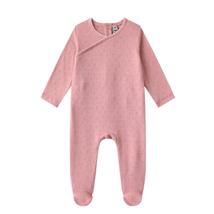 cotton footie -pink