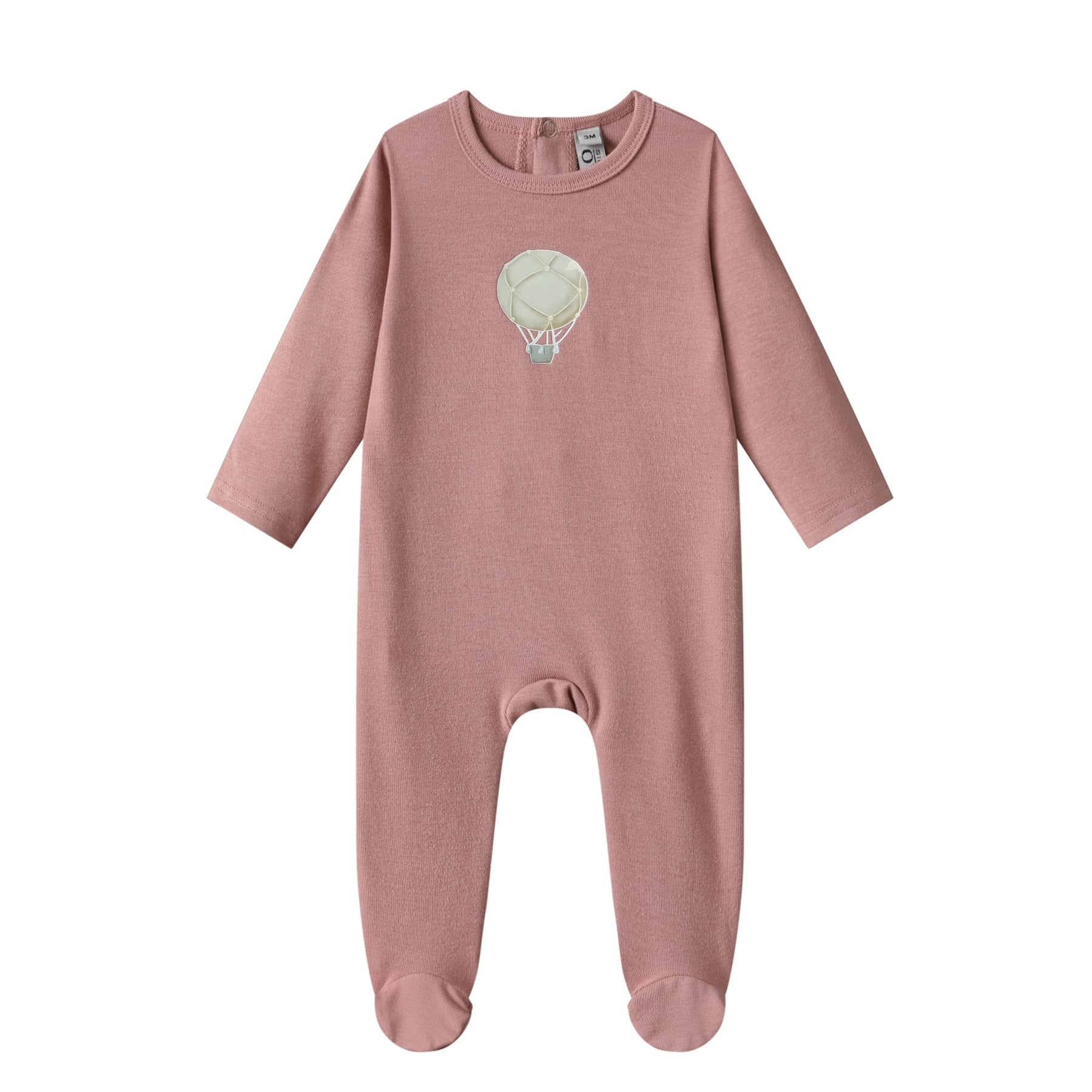 air balloon cotton footie-pink