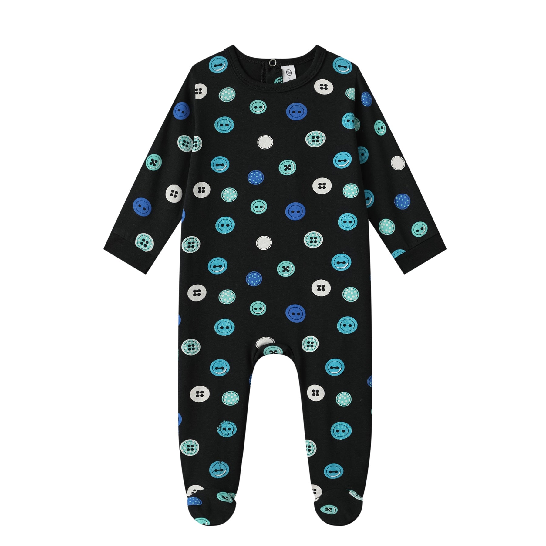 button print cotton footie