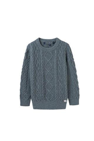 grey cable knit sweater