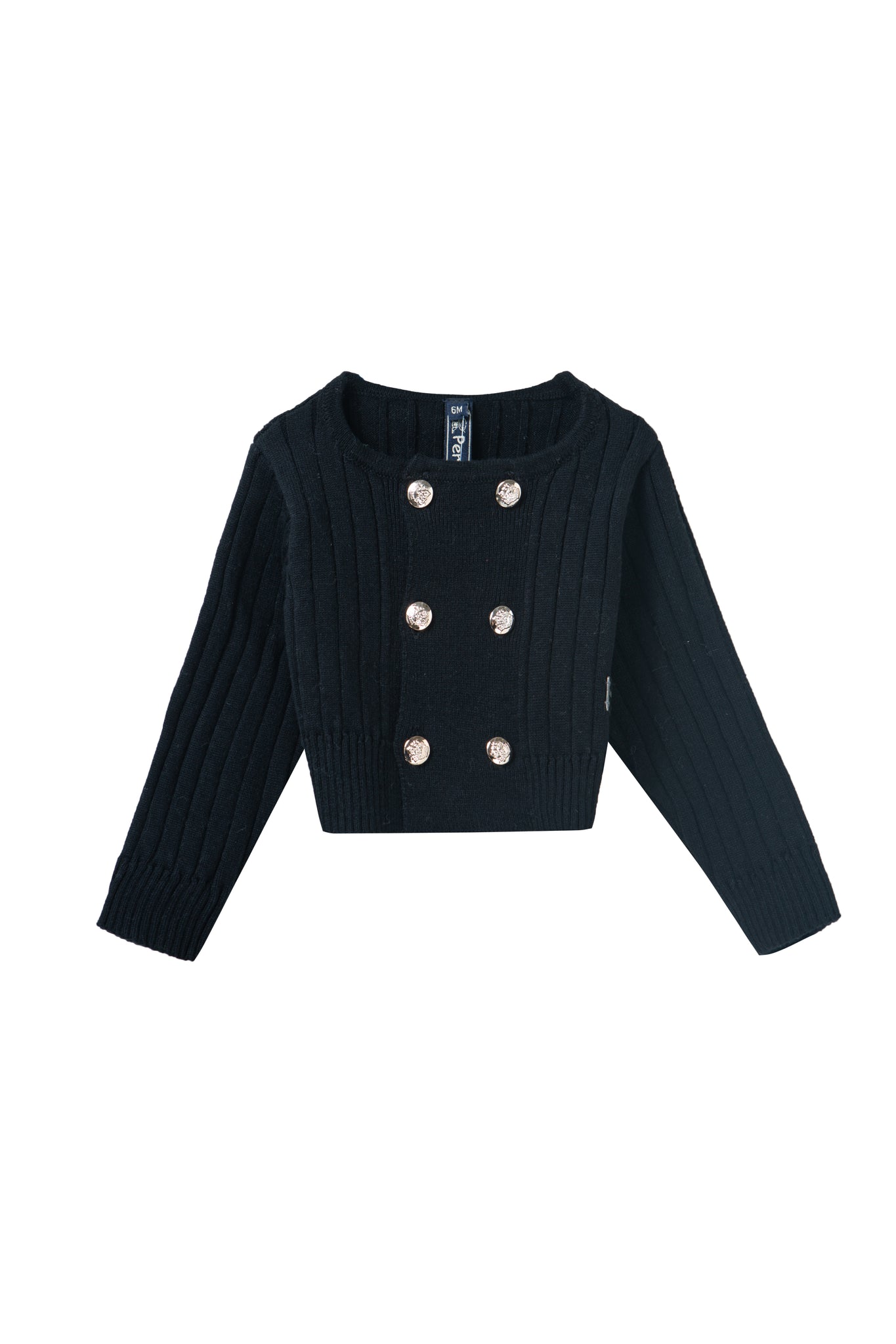 double button cropped cardigan